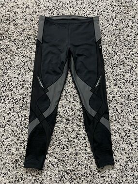 CW-X Stabilyx Joint Support Compression Pants Tights Men’s Black Grey Size XL